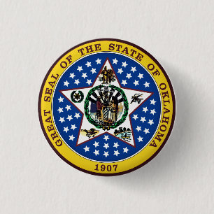 Oklahoma State Seal 1 Inch Round Button