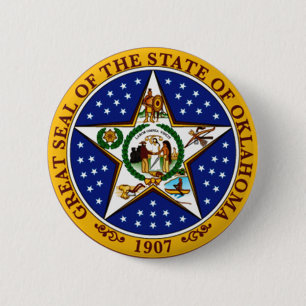 Oklahoma State Seal 2 Inch Round Button