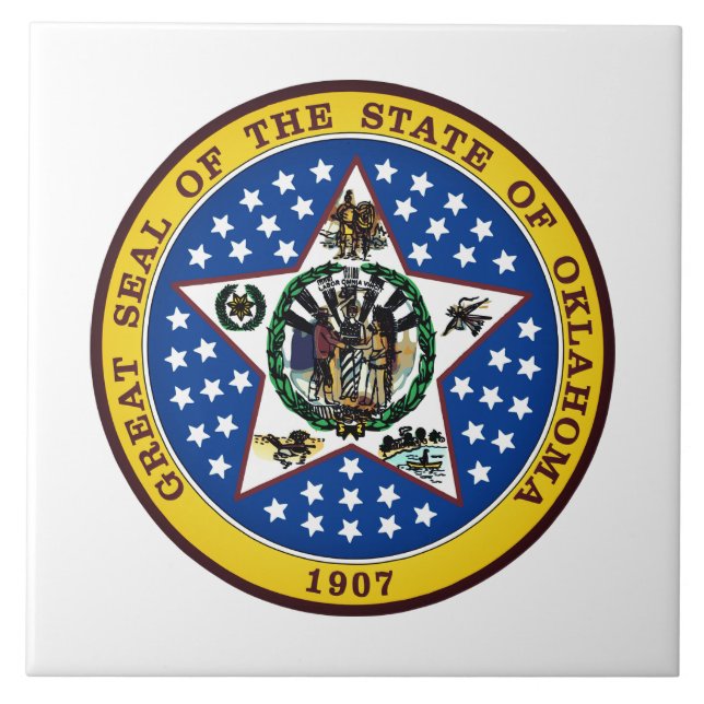 Oklahoma State Seal Tile (Front)