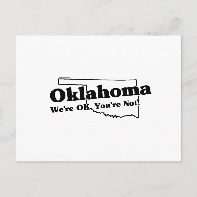 Oklahoma State Slogan Postcard (Front)
