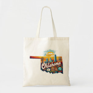 Oklahoma State Sunset Cityscape Tote Bag