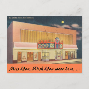 Oklahoma, The Chief Theatre, Broken Bow Postcard