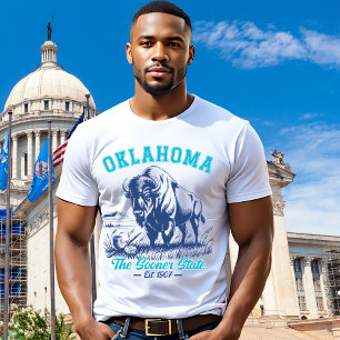 Oklahoma The Sooner State - Vintage Bison Design T-Shirt