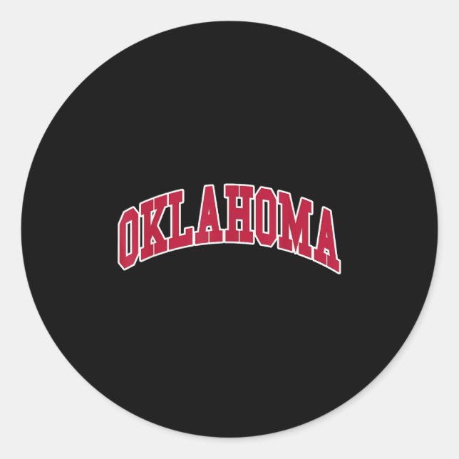 Oklahoma - Throwback Design  Classic Round Sticker (Front)