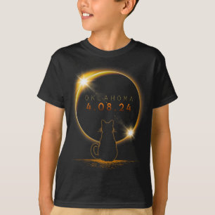 Oklahoma Total Solar Eclipse 2024 Cat Solar Eclips T-Shirt