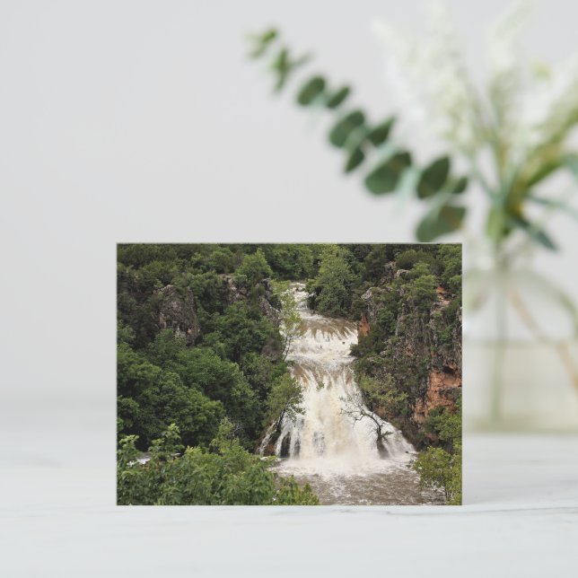 Oklahoma, Turner Falls Waterfall, Postcard (Standing Front)