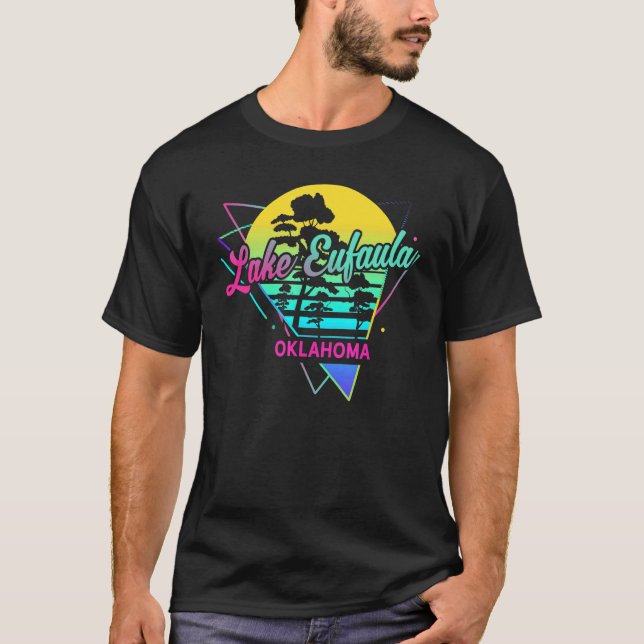 Oklahoma   USA Nostalgic Retro Lake Eufaula T-Shirt (Front)