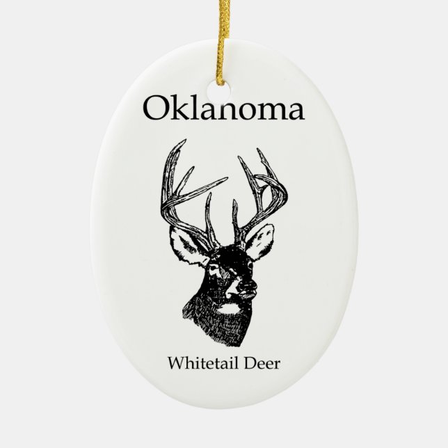 Oklahoma USA (whitetail deer) Ceramic Ornament (Front)