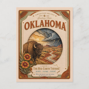 Oklahoma Vintage Paper Cut American Arcana Postcard