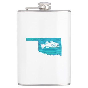 Oklahoma Wave Fishing Hip Flask