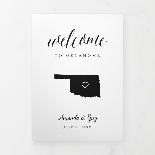 Oklahoma Wedding Welcome Letter & Itinerary Tri-Fold Programme (Cover)