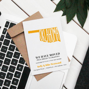 OKLAHOMA We've moved New address New Home Postcard