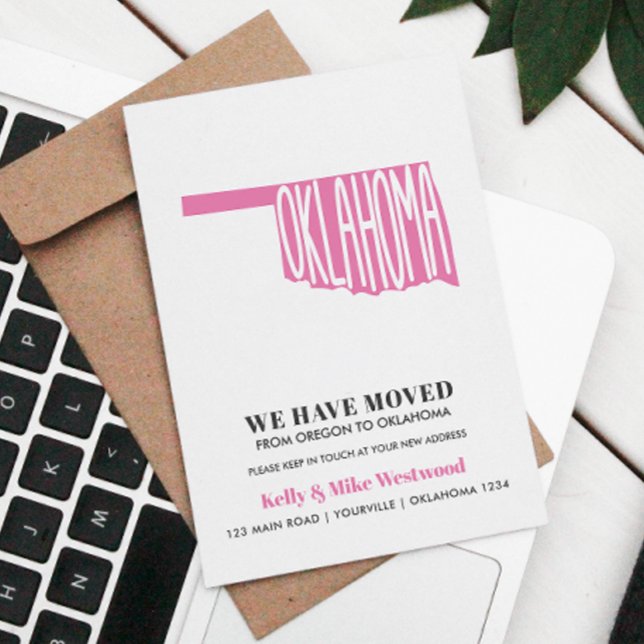 OKLAHOMA We've moved New address New Home  Postcard (Creator Uploaded)