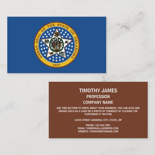 Oklahoman Seal, Seal of Oklahoma Business Card (Front/Back)