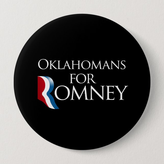 Oklahomans for Romney -.png 4 Inch Round Button (Front)