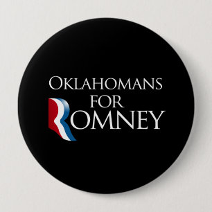 Oklahomans for Romney -.png 4 Inch Round Button