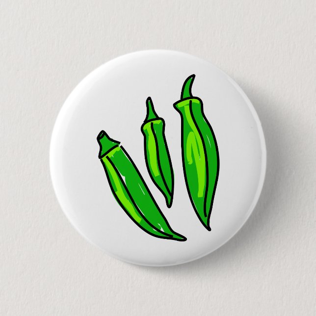 Okra 2 Inch Round Button (Front)