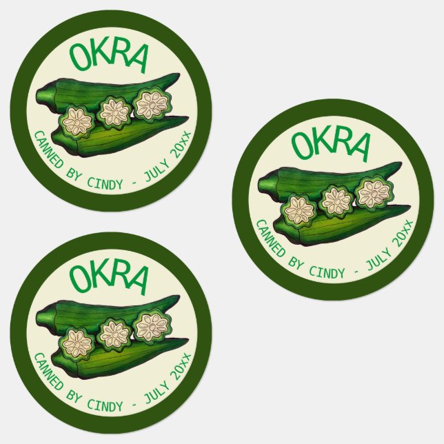 Okra Pods Veggie Vegetable Gumbo Canned Grown By (Group)