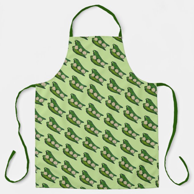 Okra Pods Veggie Vegetable Gumbo Southern Food Apron (Front)