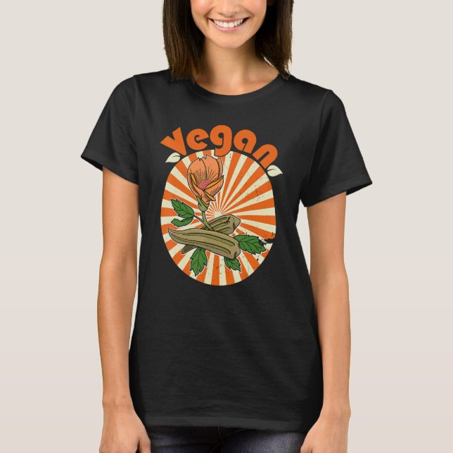 Okra Vegetable Marshmallow Vegan Vegetarian Vegeta T-Shirt (Front)