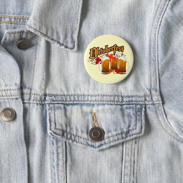 Oktoberfest Autumn Beer 2 Inch Round Button (In Situ)