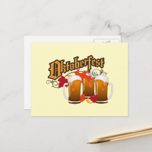 Oktoberfest Autumn Beer Postcard