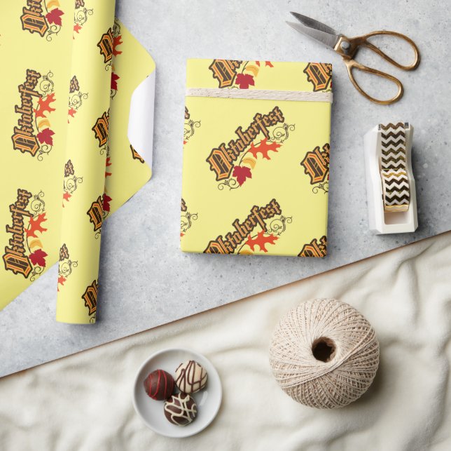 Oktoberfest Autumn Leaves Wrapping Paper (Crafts)