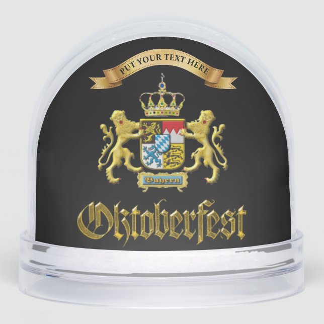Oktoberfest Bavaria Crest Castle Personalized  Snowglobe (Front)