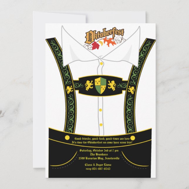 Oktoberfest Bavarian Breeches Invitation (Devant)