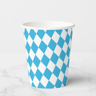 Oktoberfest Bavarian Chequered Design Paper Cups