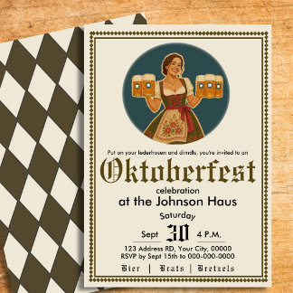 Oktoberfest Bavarian German Beer Party Invitation