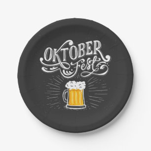 Oktoberfest Beer Bavarian Folk Festival Paper Plate