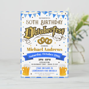 Oktoberfest Beer Birthday Party Invite