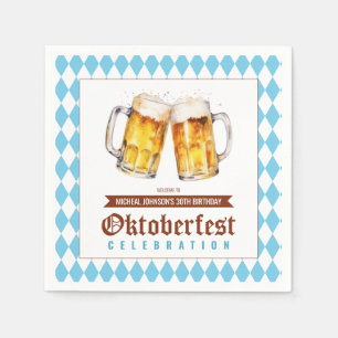 Oktoberfest Beer Birthday Party  Napkin