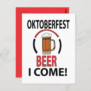 Oktoberfest Beer Drinking Funny Oktoberfest Postcard