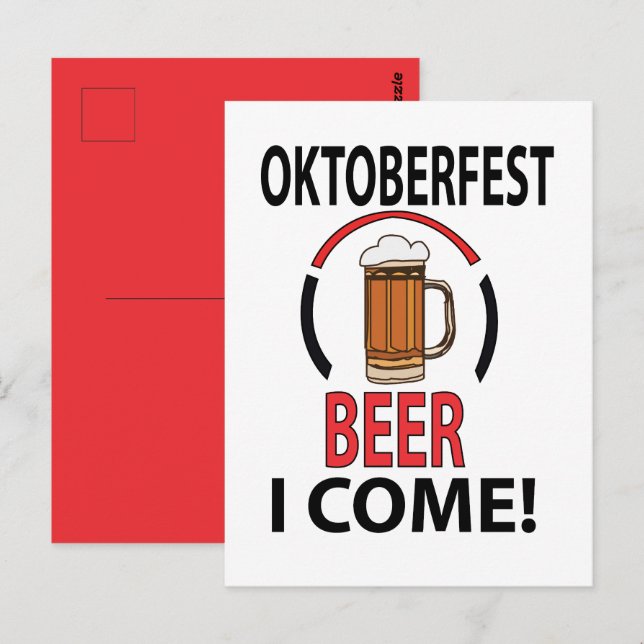 Oktoberfest Beer Drinking Funny Oktoberfest Postcard (Front/Back)