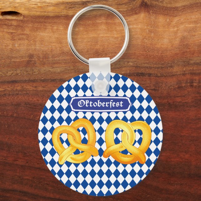 OKTOBERFEST beer Fest traditional German pretzels Keychain (Front)