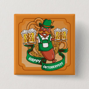 Oktoberfest Beer Festival 2 Inch Square Button