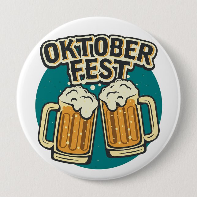 Oktoberfest Beer Festival 4 Inch Round Button (Front)