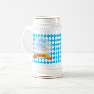OKTOBERFEST beer festival Blue Bavarian flag Stein