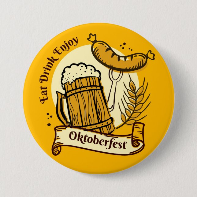 Oktoberfest Beer Festival Button (Front)
