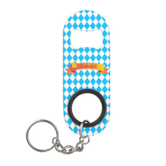 OKTOBERFEST beer festival decoration Blue pattern  Keychain Bottle Opener