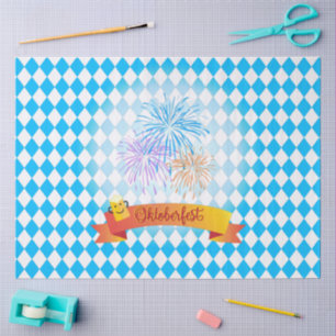 OKTOBERFEST beer festival decoration Blue pattern  Tissue Paper