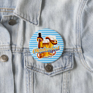 Oktoberfest Beer Festival German Bavarian Colours 3 Inch Round Button