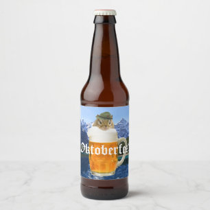 Oktoberfest Beer Festival Party Animal Beer Bottle Label