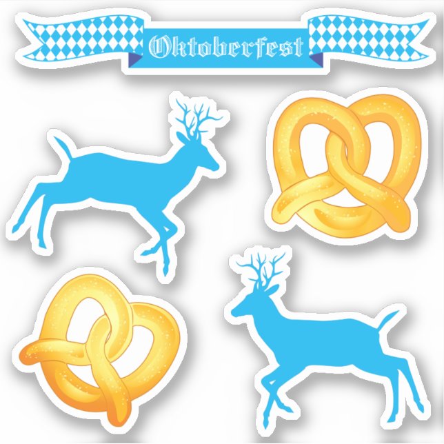 OKTOBERFEST beer festival Pretzel Deer Ribbon (Front)