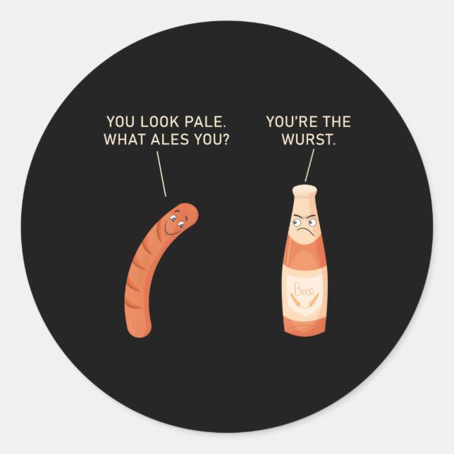 Oktoberfest Beer Festival Sausage Ger Wurst Classic Round Sticker (Front)