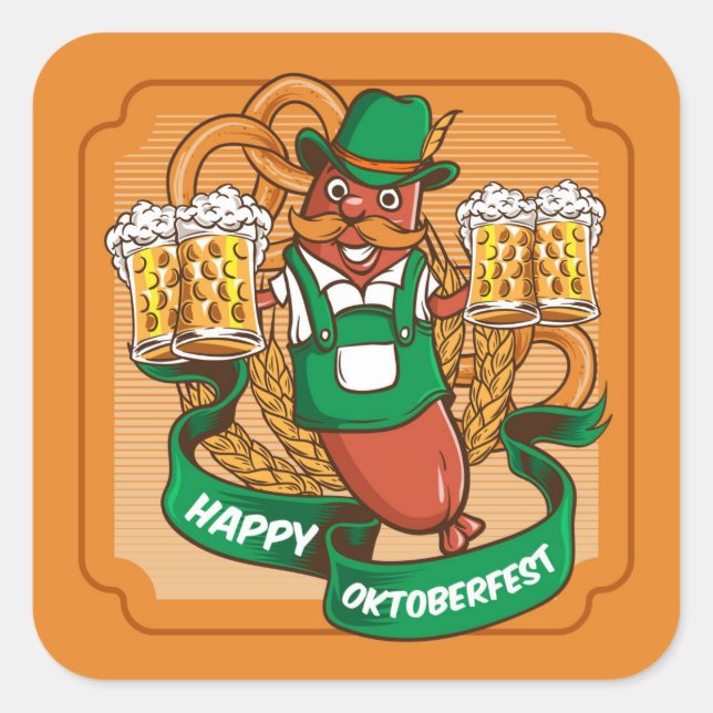 Oktoberfest Beer Festival Square Sticker (Front)