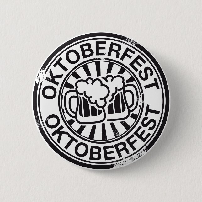 Oktoberfest beer logo 2 inch round button (Front)