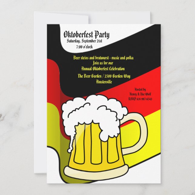 Oktoberfest Beer Mug Invitation (Front)